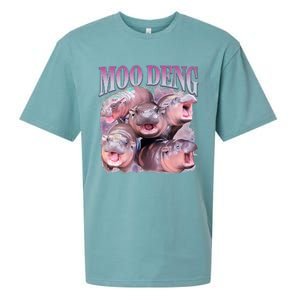 Moodeng The Famous Baby Pigmy Hippo Moodeng Sueded Cloud Jersey T-Shirt