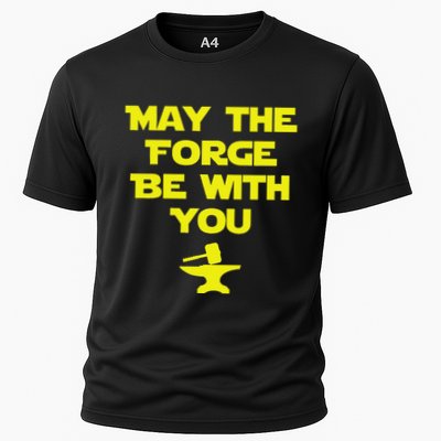 May The Forge Be With You Metallurgy Blacksmith Cooling Performance Crew T-Shirt