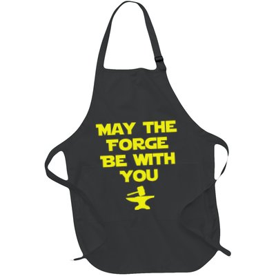 May The Forge Be With You Metallurgy Blacksmith Full-Length Apron With Pockets