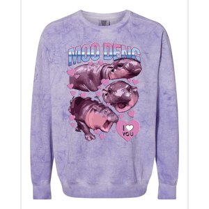 Moodeng The Famous Baby Pigmy Hippo Moodeng Colorblast Crewneck Sweatshirt