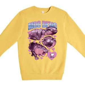 Moodeng The Famous Baby Pigmy Hippo Moodeng Premium Crewneck Sweatshirt