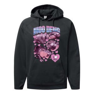 Moodeng The Famous Baby Pigmy Hippo Moodeng Performance Fleece Hoodie