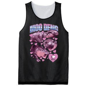 Moodeng The Famous Baby Pigmy Hippo Moodeng Mesh Reversible Basketball Jersey Tank