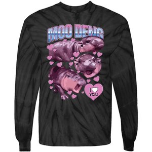 Moodeng The Famous Baby Pigmy Hippo Moodeng Tie-Dye Long Sleeve Shirt