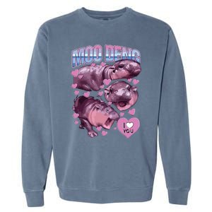 Moodeng The Famous Baby Pigmy Hippo Moodeng Garment-Dyed Sweatshirt