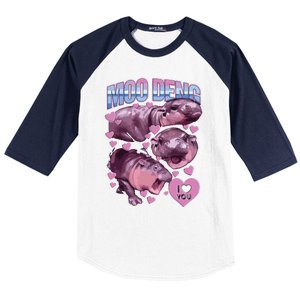 Moodeng The Famous Baby Pigmy Hippo Moodeng Baseball Sleeve Shirt