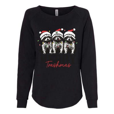 Merry Trashmas Funny Christmas Raccoon Christmas Animal Womens California Wash Sweatshirt