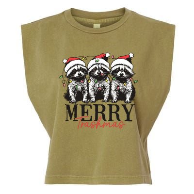 Merry Trashmas Funny Christmas Raccoon Christmas Animal Garment-Dyed Women's Muscle Tee