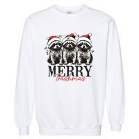 Merry Trashmas Funny Christmas Raccoon Christmas Animal Garment-Dyed Sweatshirt