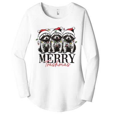 Merry Trashmas Funny Christmas Raccoon Christmas Animal Women's Perfect Tri Tunic Long Sleeve Shirt