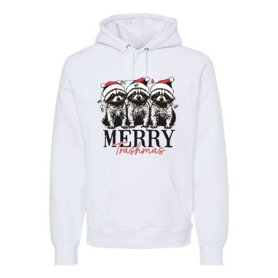 Merry Trashmas Funny Christmas Raccoon Christmas Animal Premium Hoodie