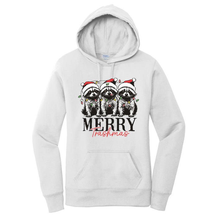 Merry Trashmas Funny Christmas Raccoon Christmas Animal Women's Pullover Hoodie