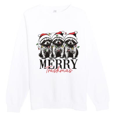 Merry Trashmas Funny Christmas Raccoon Christmas Animal Premium Crewneck Sweatshirt