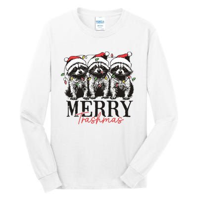 Merry Trashmas Funny Christmas Raccoon Christmas Animal Tall Long Sleeve T-Shirt