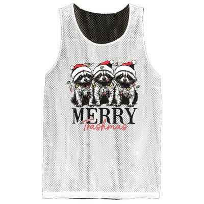 Merry Trashmas Funny Christmas Raccoon Christmas Animal Mesh Reversible Basketball Jersey Tank