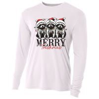 Merry Trashmas Funny Christmas Raccoon Christmas Animal Cooling Performance Long Sleeve Crew