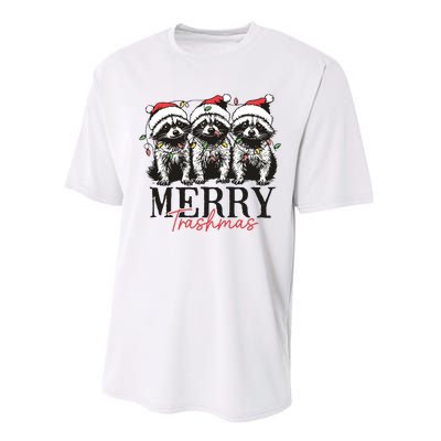 Merry Trashmas Funny Christmas Raccoon Christmas Animal Performance Sprint T-Shirt