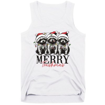 Merry Trashmas Funny Christmas Raccoon Christmas Animal Tank Top