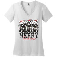 Merry Trashmas Funny Christmas Raccoon Christmas Animal Women's V-Neck T-Shirt