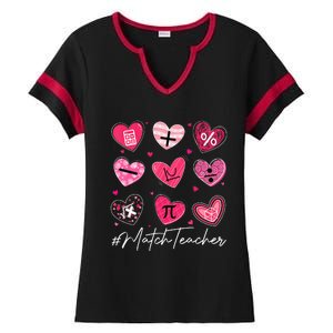 Math Teacher funny valentine's Day Pi Math Lover Ladies Halftime Notch Neck Tee