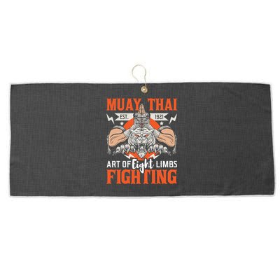 Muay Thai Fighting Mma Thai Boxing Mixed Martial Arts Gift Large Microfiber Waffle Golf Towel