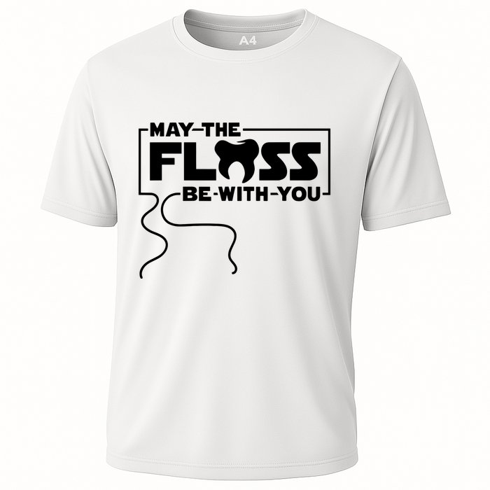 May The Floss Be With You Dentist Dentistry Dental Cooling Performance Crew T-Shirt