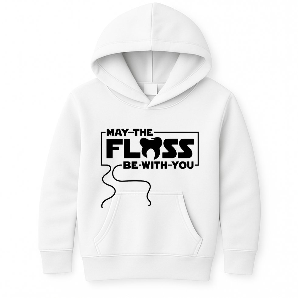 May The Floss Be With You Dentist Dentistry Dental Kids Hoodie