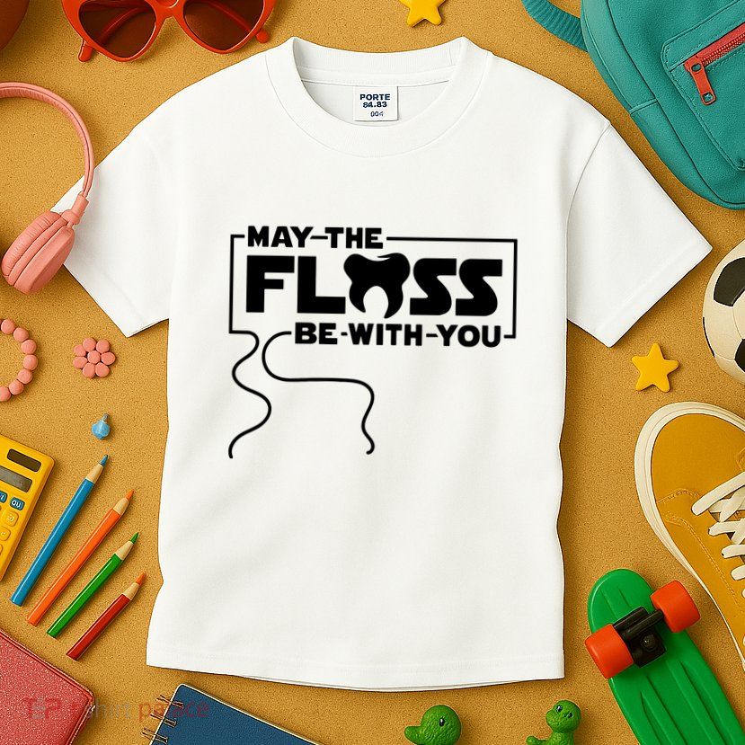 May The Floss Be With You Dentist Dentistry Dental Kids T-Shirt