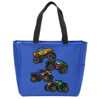 Monster Truck Funny Gift For Gift Assorted Boys Monster Truck Meaningful Gift Zip Tote Bag