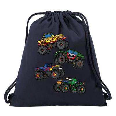 Monster Truck Funny Gift For Gift Assorted Boys Monster Truck Meaningful Gift Drawstring Bag