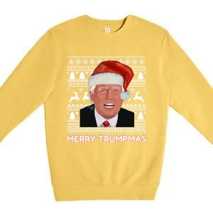 Merry Trumpmas Funny Donald Trump Santa Hat Holiday Xmas Gift Premium Crewneck Sweatshirt