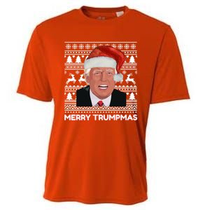 Merry Trumpmas Funny Donald Trump Santa Hat Holiday Xmas Gift Cooling Performance Crew T-Shirt