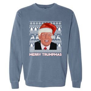 Merry Trumpmas Funny Donald Trump Santa Hat Holiday Xmas Gift Garment-Dyed Sweatshirt