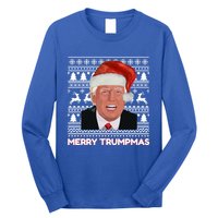 Merry Trumpmas Funny Donald Trump Santa Hat Holiday Xmas Gift Long Sleeve Shirt