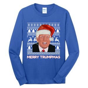 Merry Trumpmas Funny Donald Trump Santa Hat Holiday Xmas Gift Tall Long Sleeve T-Shirt