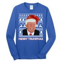 Merry Trumpmas Funny Donald Trump Santa Hat Holiday Xmas Gift Tall Long Sleeve T-Shirt