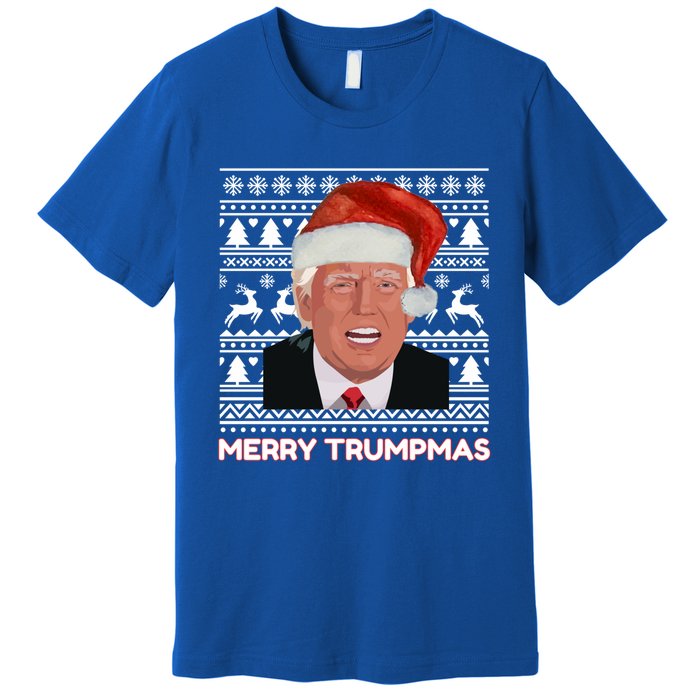 Merry Trumpmas Funny Donald Trump Santa Hat Holiday Xmas Gift Premium T-Shirt