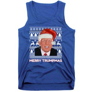 Merry Trumpmas Funny Donald Trump Santa Hat Holiday Xmas Gift Tank Top