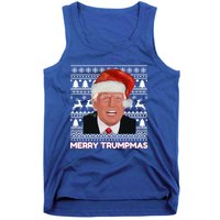 Merry Trumpmas Funny Donald Trump Santa Hat Holiday Xmas Gift Tank Top