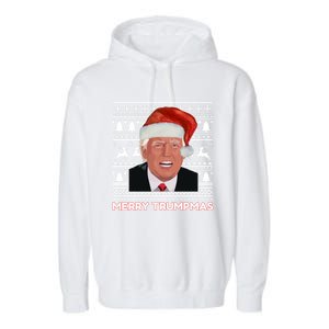 Merry Trumpmas Funny Donald Trump Santa Hat Holiday Xmas Gift Garment-Dyed Fleece Hoodie