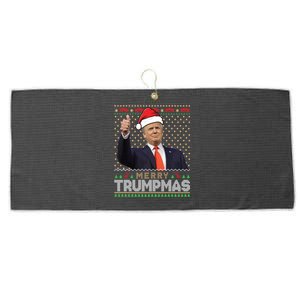 Merry Trumpmas Funny Ugly Christmas Best Xmas Year Funny Gift Large Microfiber Waffle Golf Towel