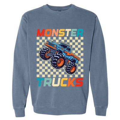 Monster Truck Fors Monster Truck Retro Vintage Garment-Dyed Sweatshirt