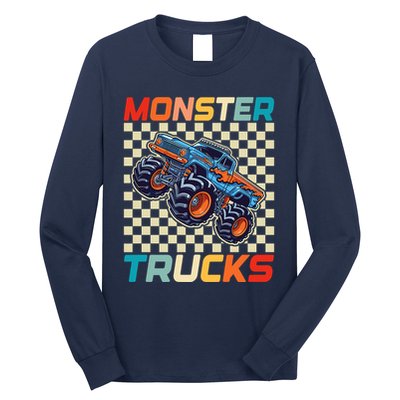 Monster Truck Fors Monster Truck Retro Vintage Long Sleeve Shirt