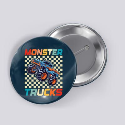 Monster Truck Fors Monster Truck Retro Vintage Button