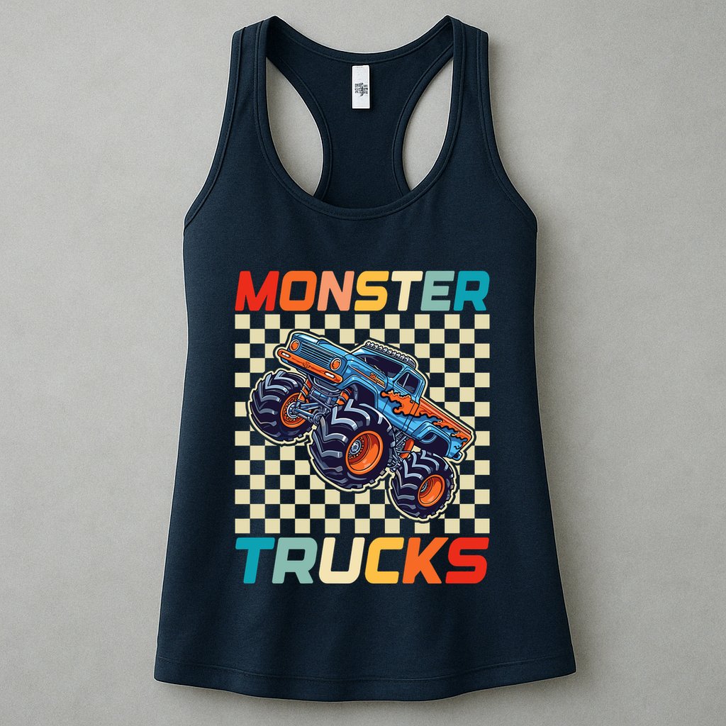 Monster Truck Fors Monster Truck Retro Vintage Womens Tank Top
