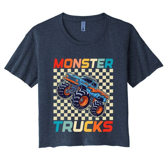 Monster Truck Fors Monster Truck Retro Vintage Crop Top