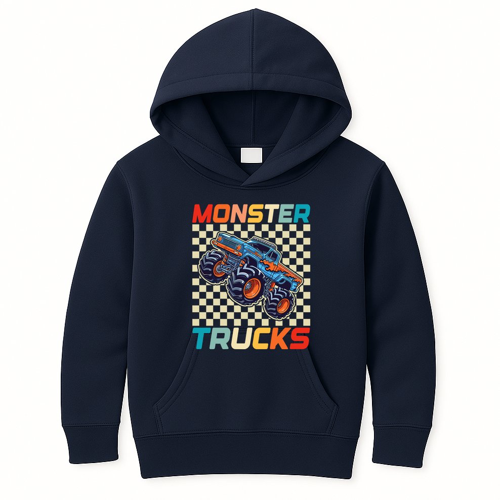 Monster Truck Fors Monster Truck Retro Vintage Kids Hoodie