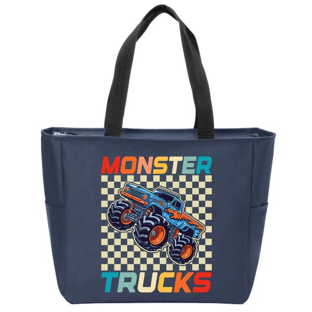 Monster Truck Fors Monster Truck Retro Vintage Zip Tote Bag