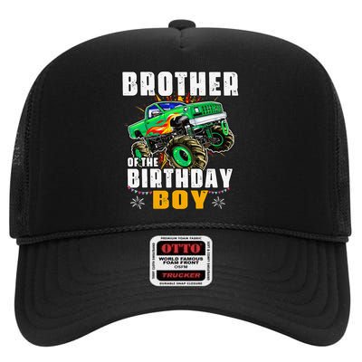 monster truck family matching brother of the birthday High Crown Mesh Back Trucker Hat