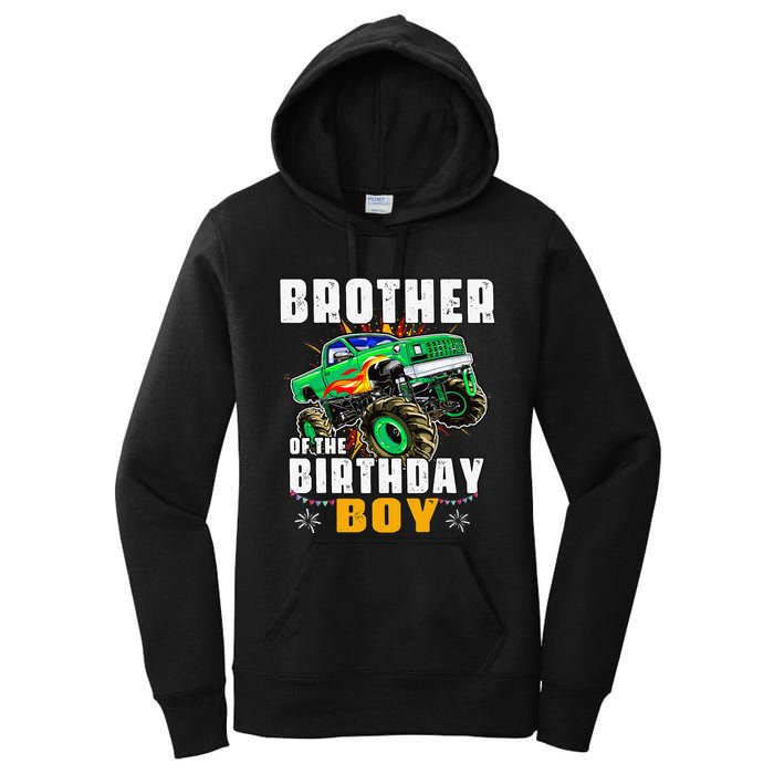 monster truck family matching brother of the birthday Women's Pullover Hoodie